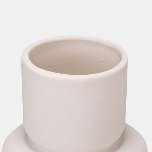 Frosted White Ceramic Wave Vase – 19cm - VASCAPE
