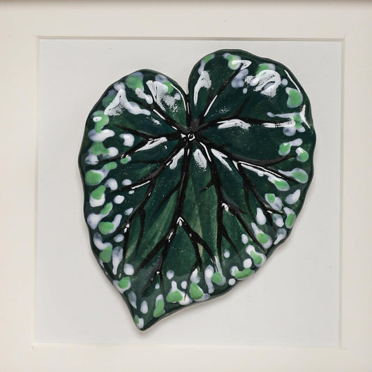 Handmade Framed Ceramic Leaf Decor 02 – H14cm