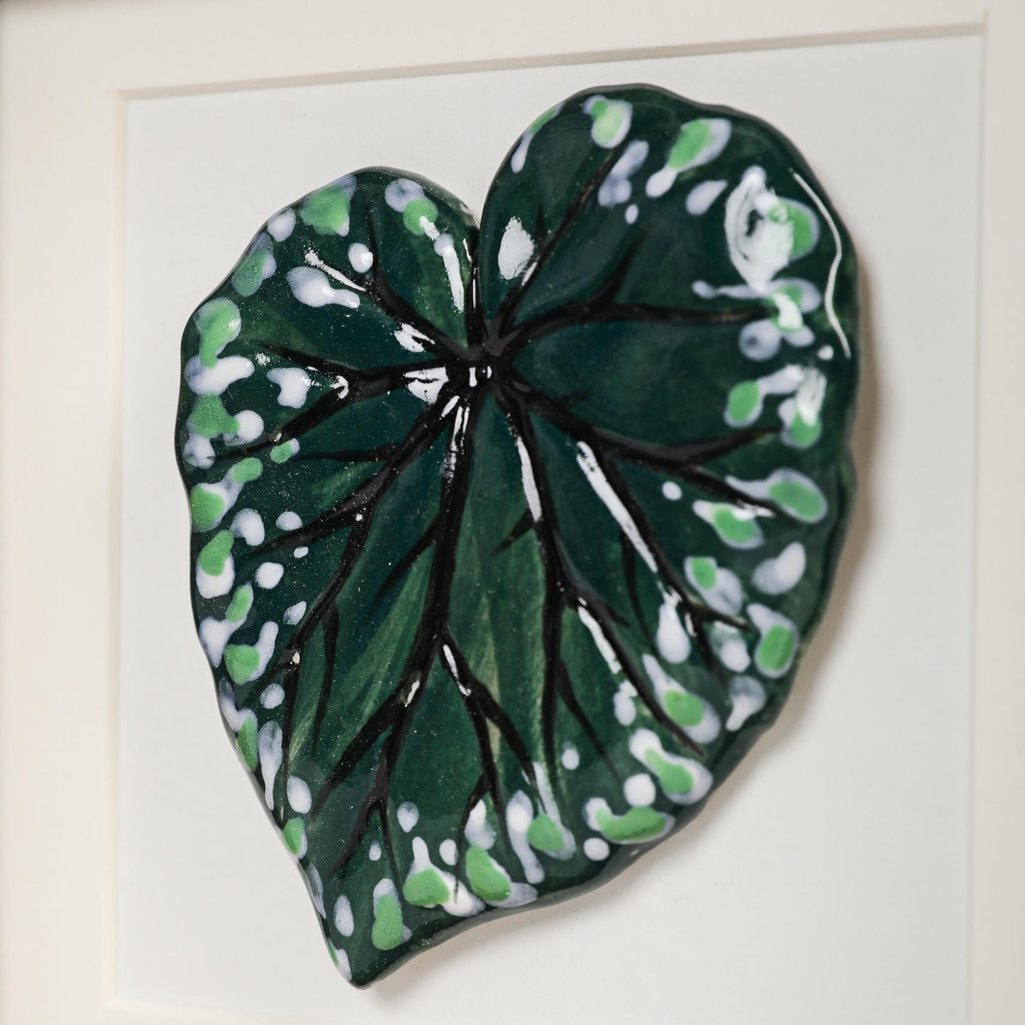 Handmade Framed Ceramic Leaf Decor 02 – H14cm