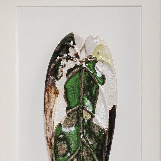 Handmade Framed Ceramic Leaf Decor 06 – H27cm