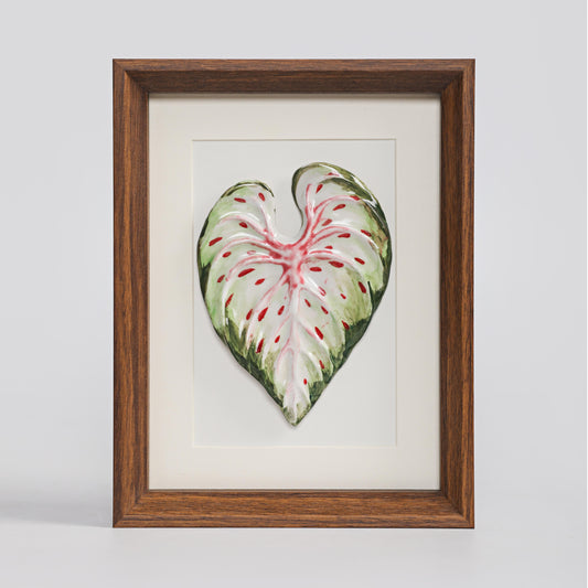 Handmade Framed Ceramic Leaf Decor 08 – H22cm
