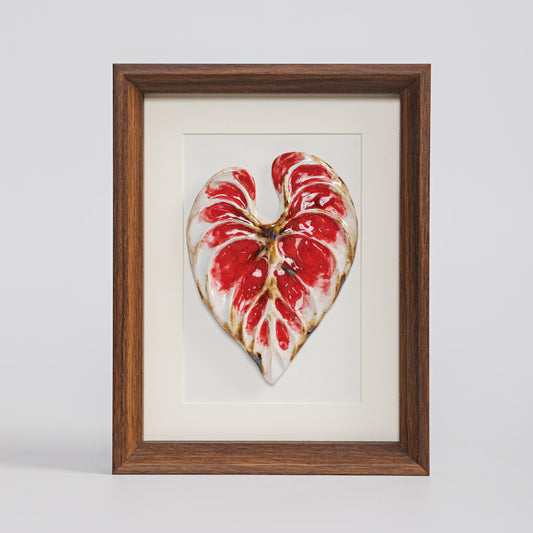 Handmade Framed Ceramic Leaf Decor 12 – H22cm