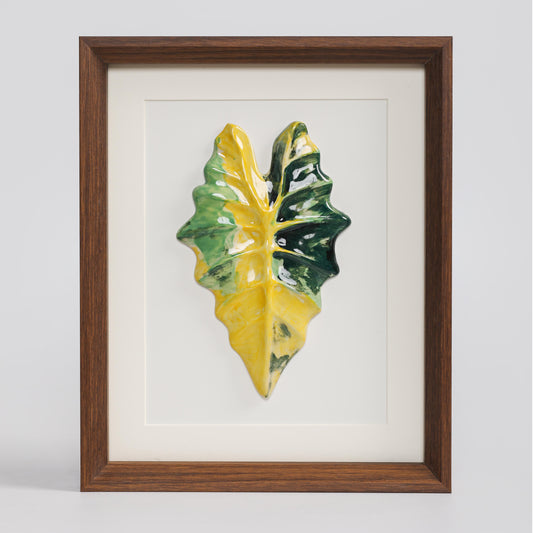 Handmade Framed Ceramic Leaf Decor 18 – H27cm