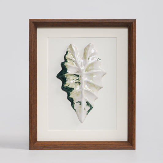 Handmade Framed Ceramic Leaf Decor 19 – H27cm