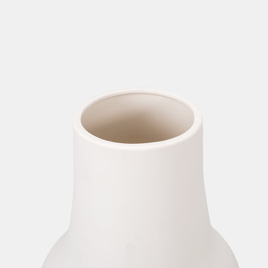 Matte White Ceramic Tapered Vase – 20cm - VASCAPE