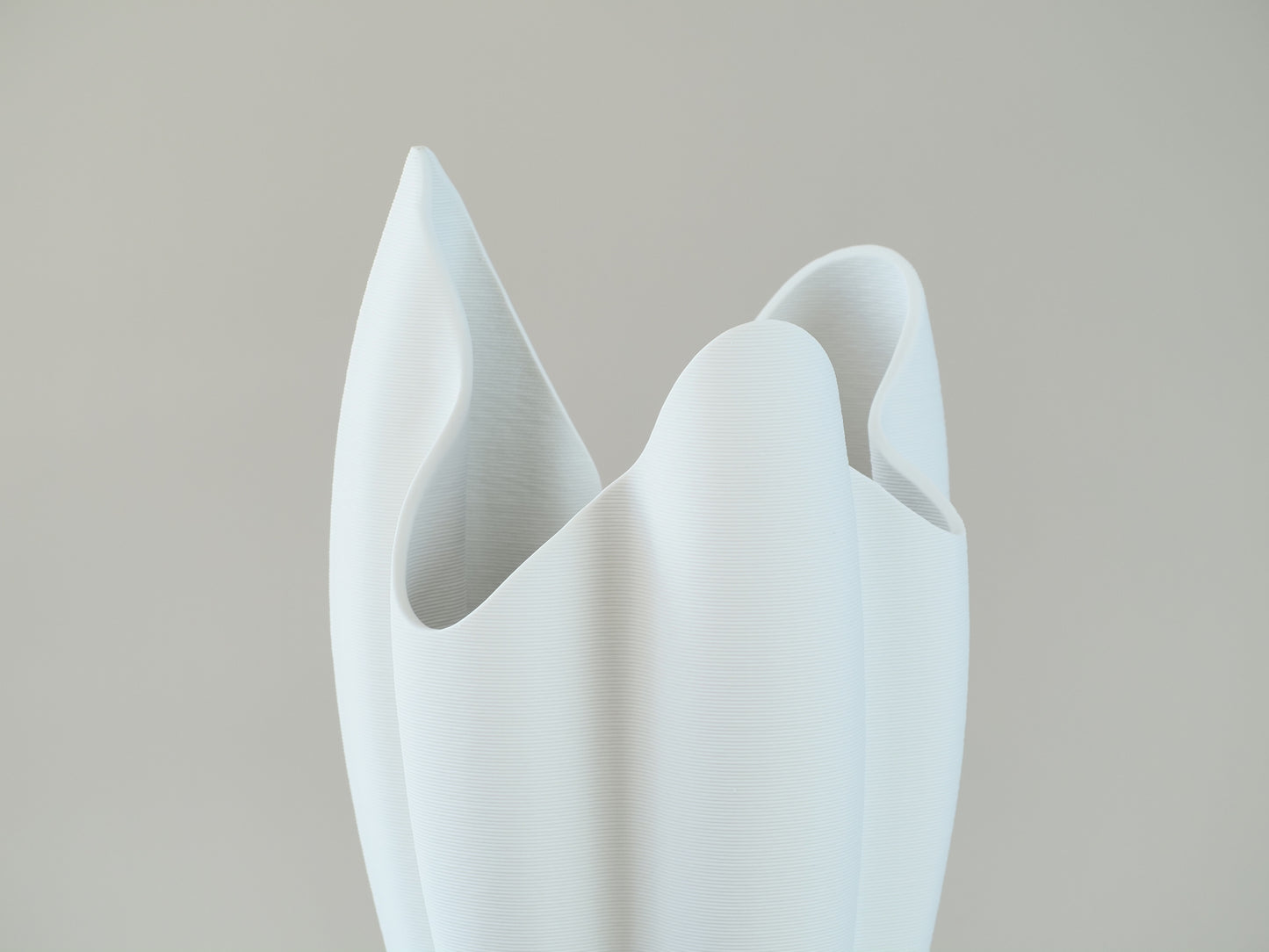 White 3D-Printed Petal Crest Vase