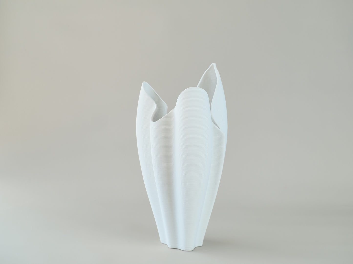 White 3D-Printed Petal Crest Vase