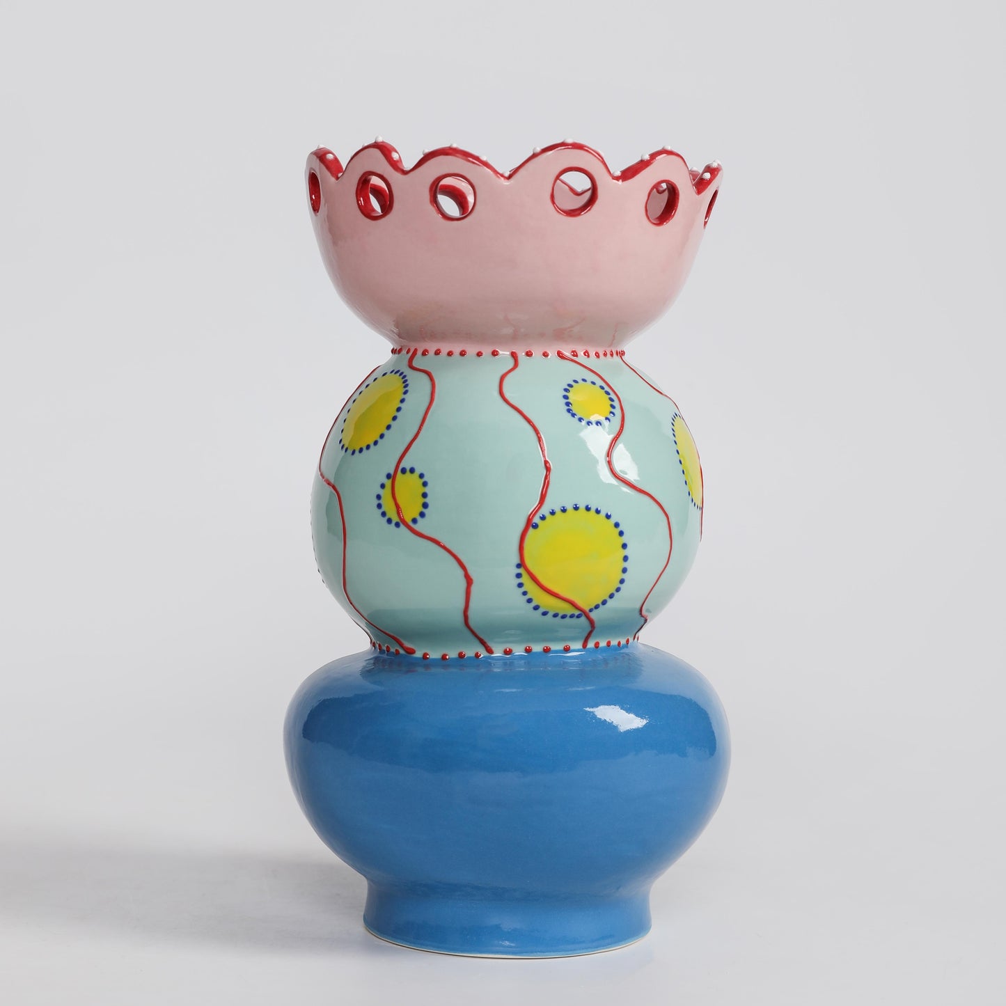 Handcrafted Ceramic Candy Bloom Vase – 25cm - VASCAPE