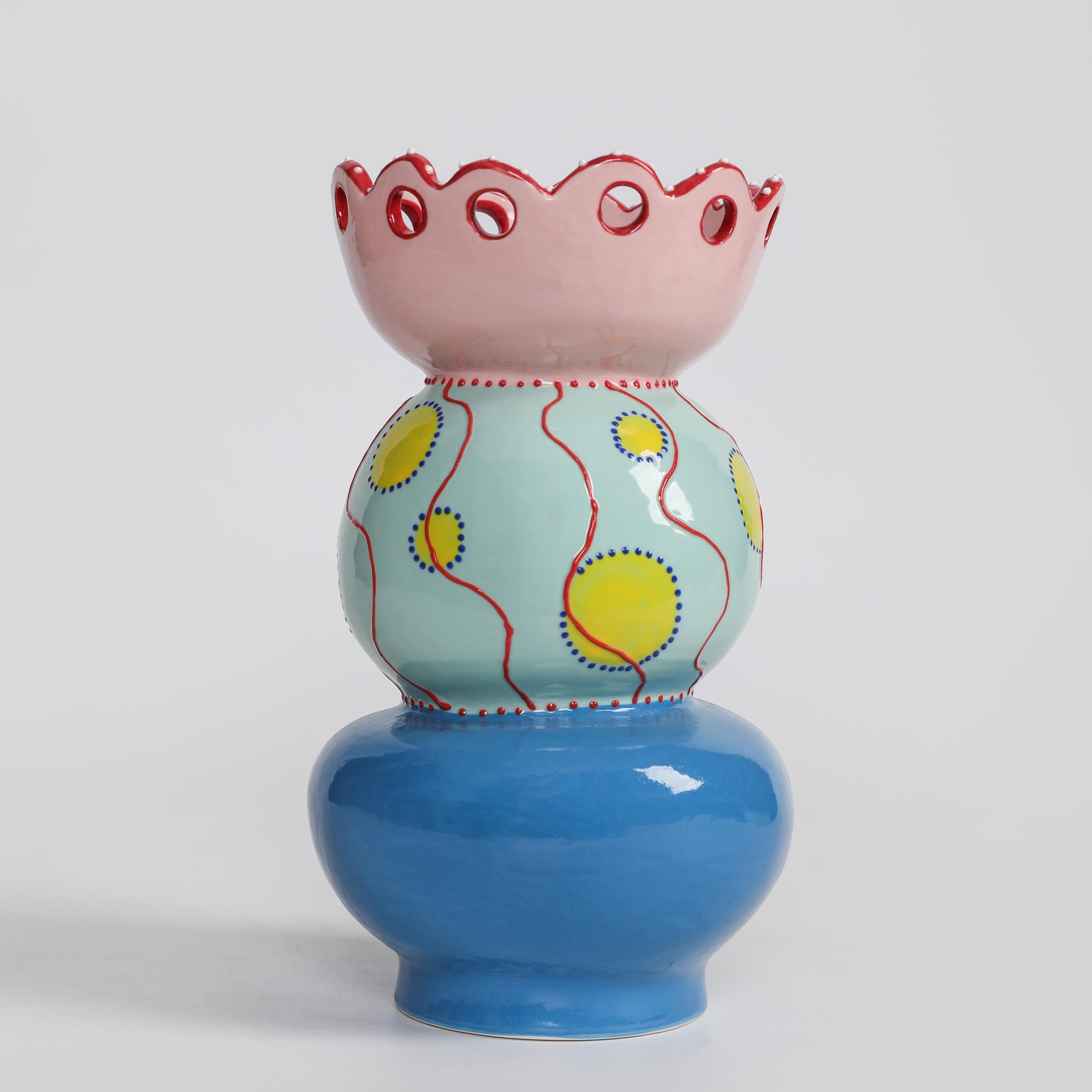 Handcrafted Ceramic Candy Bloom Vase – 25cm - VASCAPE