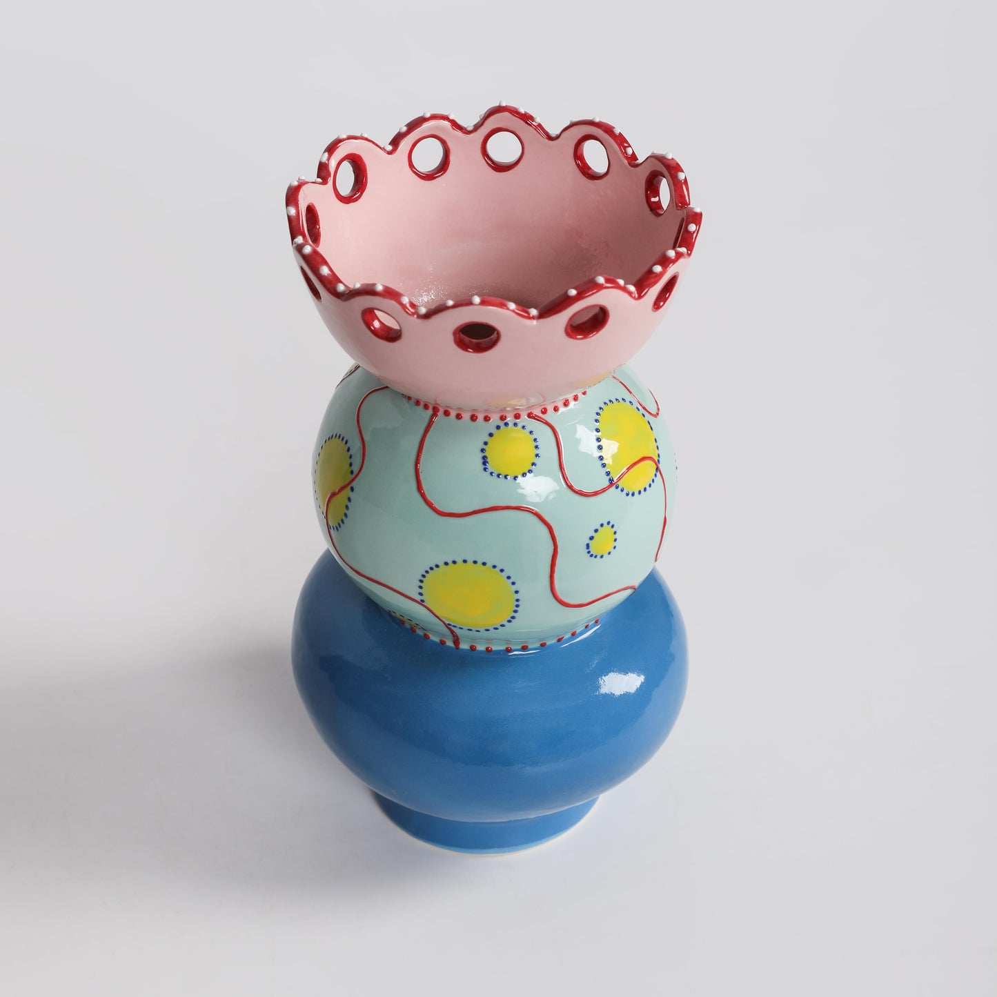 Handcrafted Ceramic Candy Bloom Vase – 25cm - VASCAPE