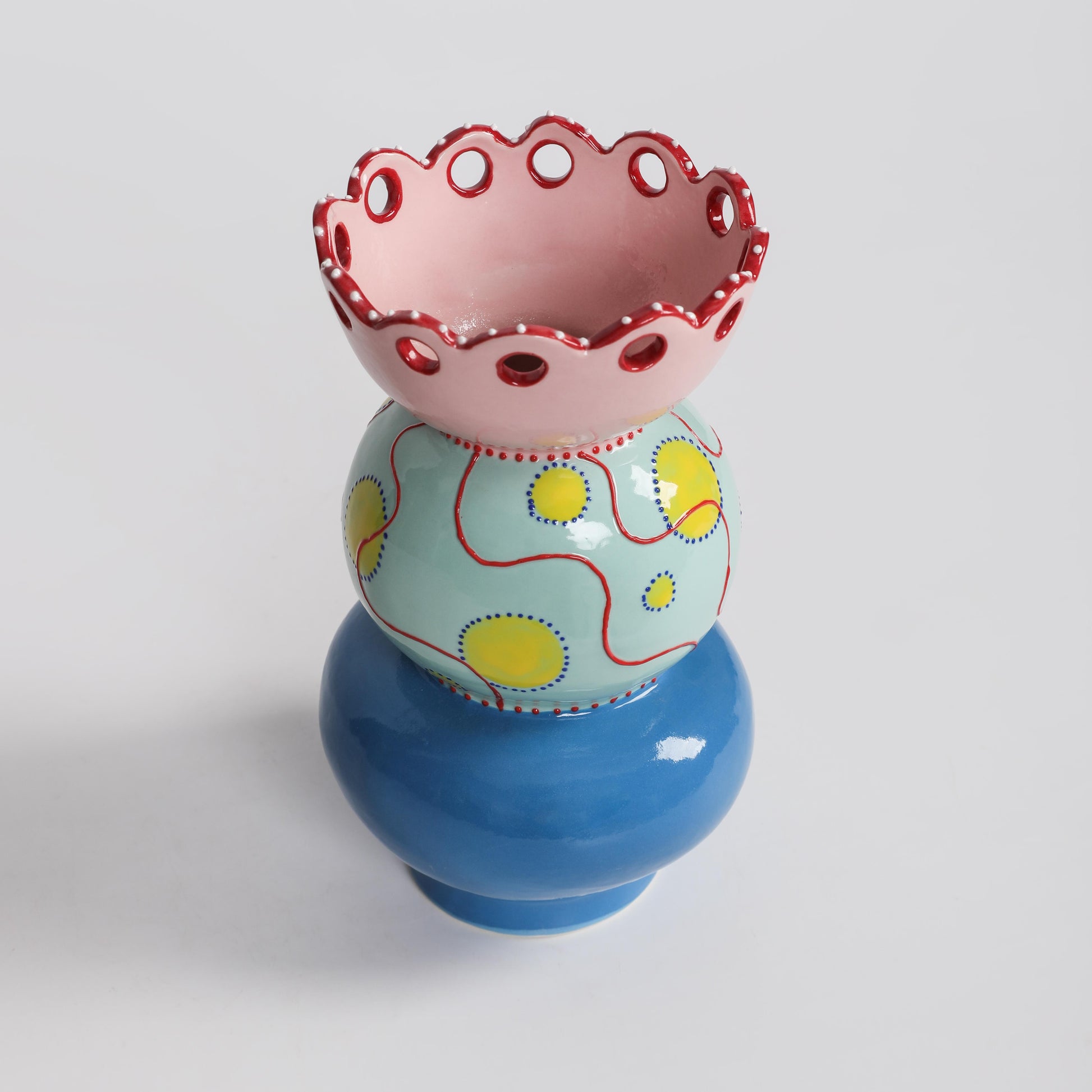 Handcrafted Ceramic Candy Bloom Vase – 25cm - VASCAPE