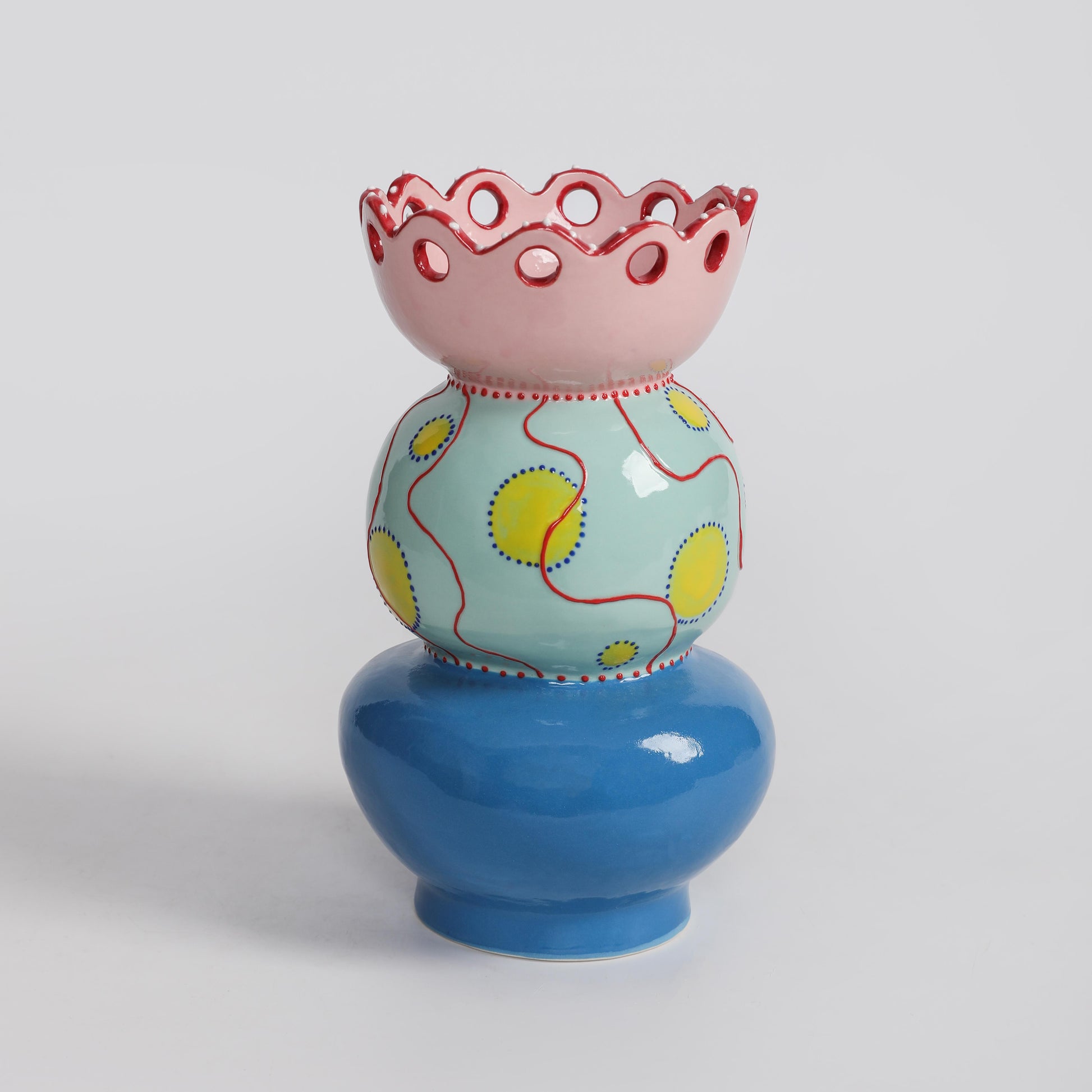Handcrafted Ceramic Candy Bloom Vase – 25cm - VASCAPE
