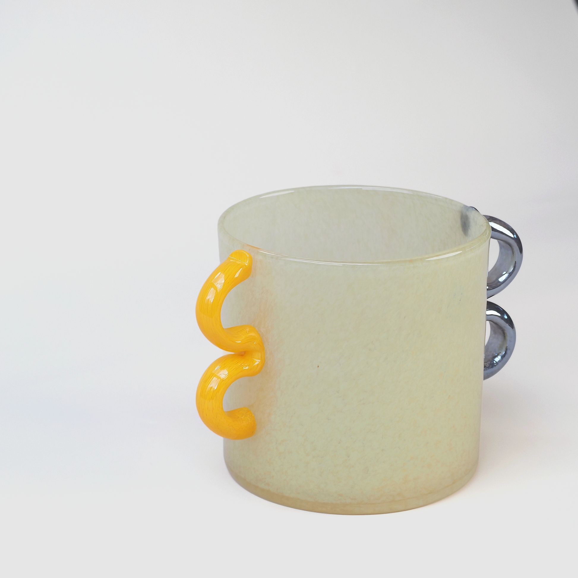 Handblown Light Yellow Glass Duo Loop Vase – 22cm - VASCAPE