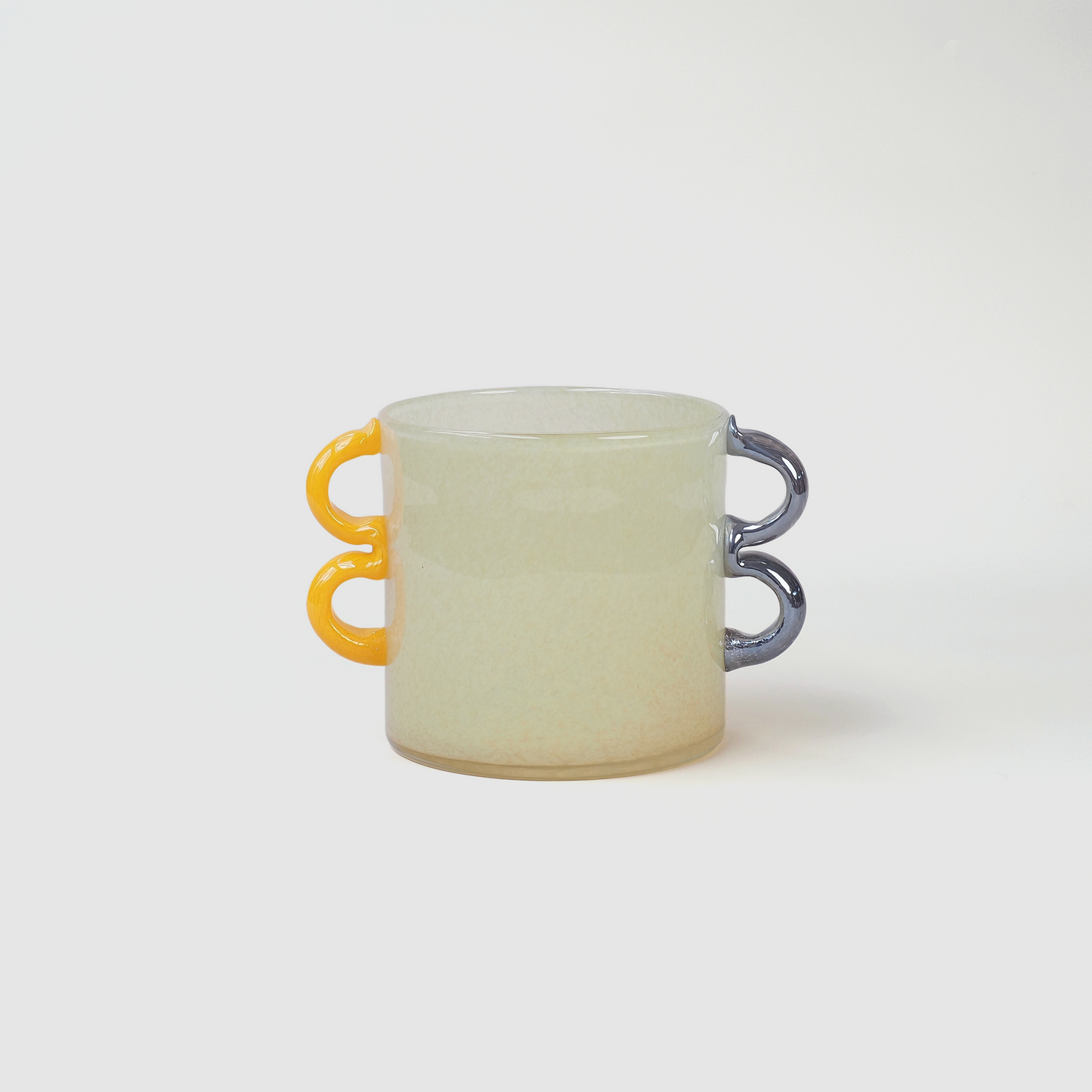 Handblown Light Yellow Glass Duo Loop Vase – 22cm - VASCAPE