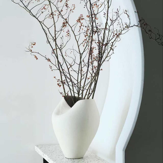 Handcrafted Ceramic Vase in Sand 35.5cm