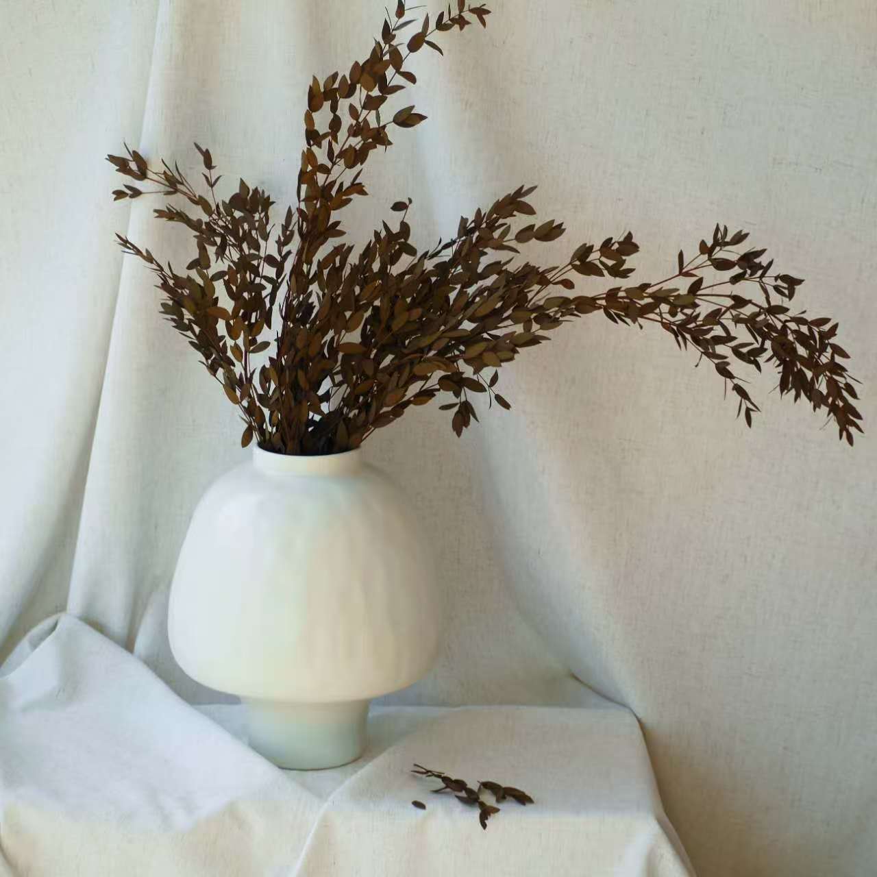 Handcrafted Ivory Mushroom Ceramic Vase