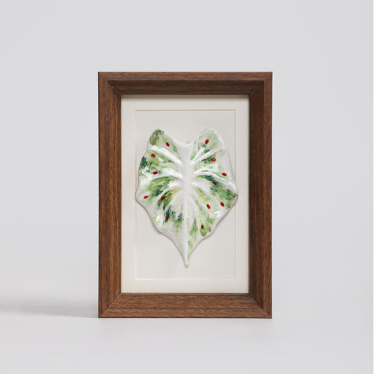 Handmade Framed Ceramic Leaf Decor 04 – H17cm