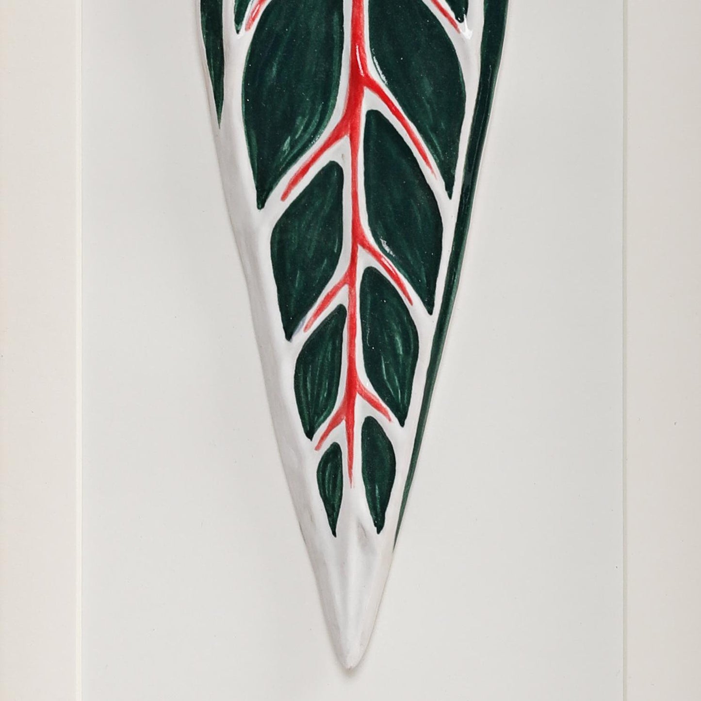 Handmade Framed Ceramic Leaf Decor 05 – H27cm