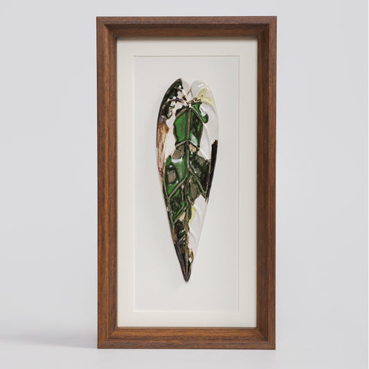 Handmade Framed Ceramic Leaf Decor 06 – H27cm