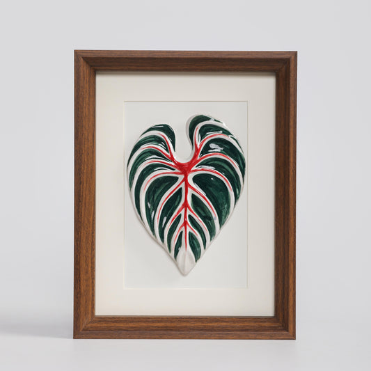 Handmade Framed Ceramic Leaf Decor 07 – H22cm