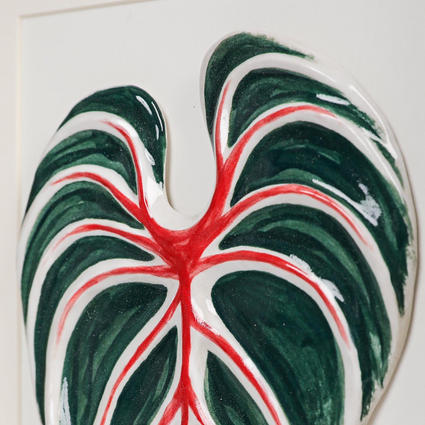 Handmade Framed Ceramic Leaf Decor 07 – H22cm