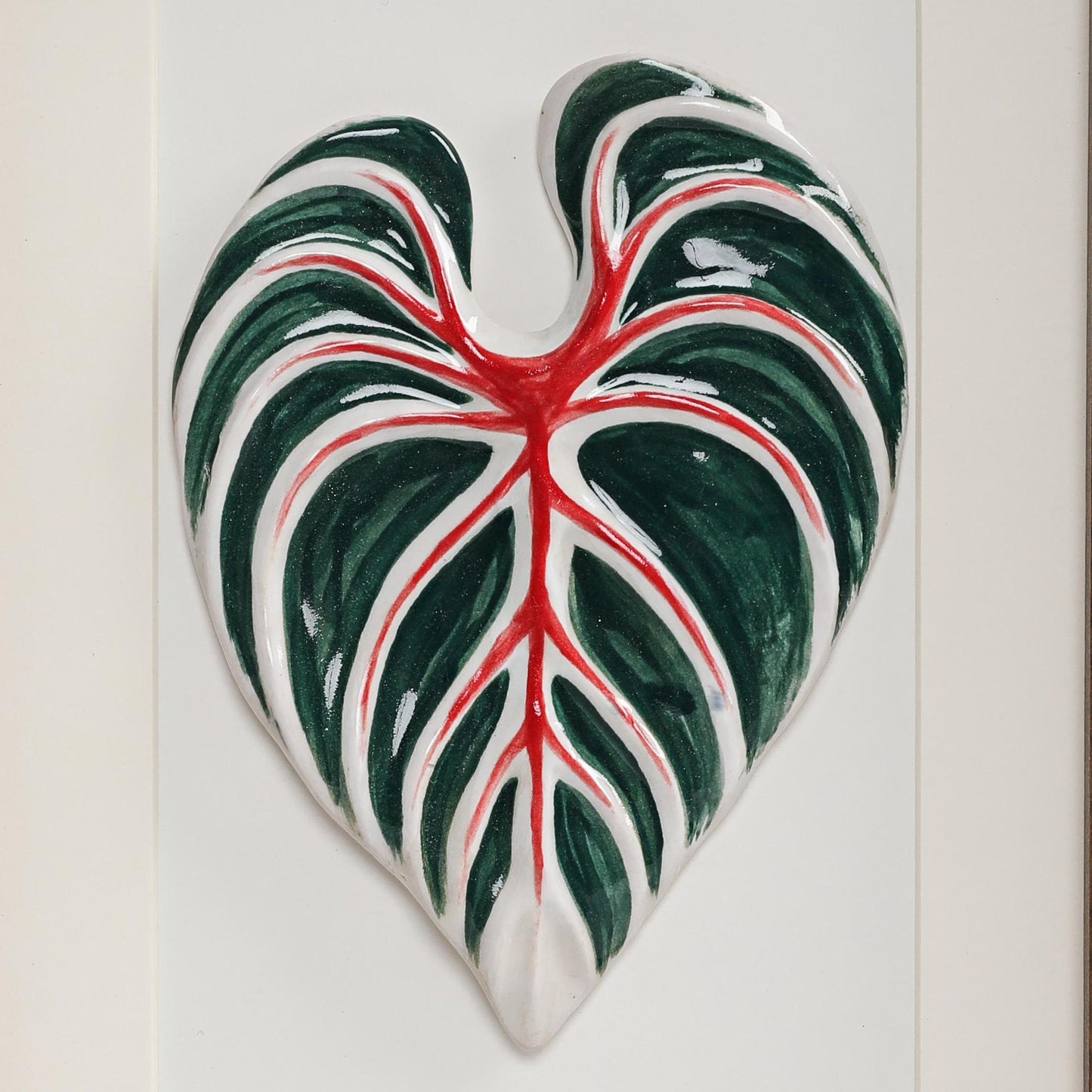 Handmade Framed Ceramic Leaf Decor 07 – H22cm