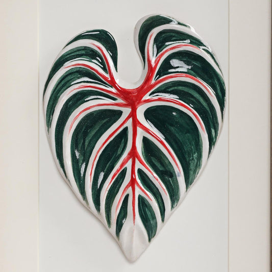 Handmade Framed Ceramic Leaf Decor 07 – H22cm