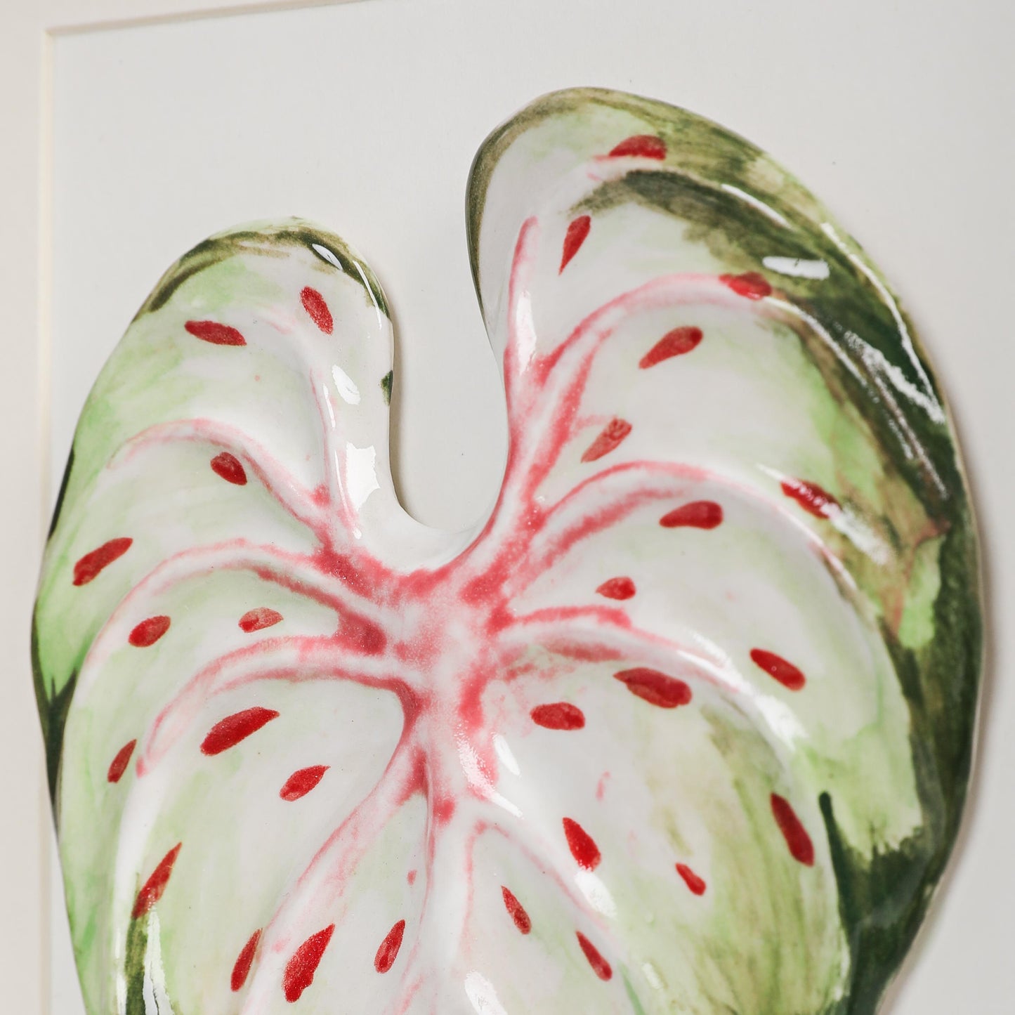 Handmade Framed Ceramic Leaf Decor 08 – H22cm