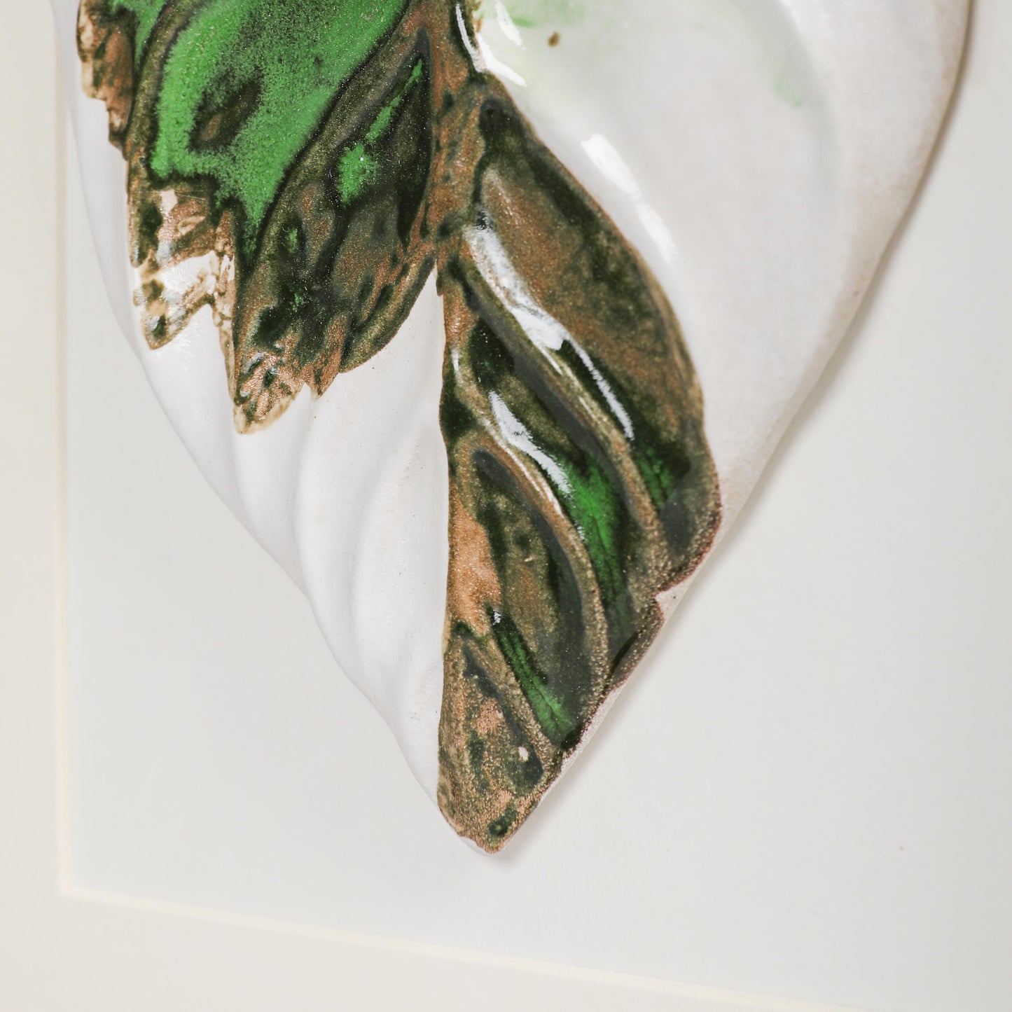 Handmade Framed Ceramic Leaf Decor 09 – H22cm