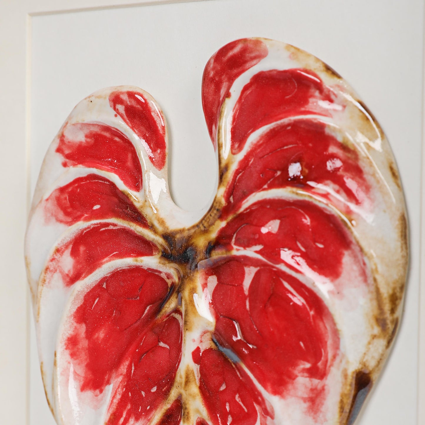 Handmade Framed Ceramic Leaf Decor 12 – H22cm