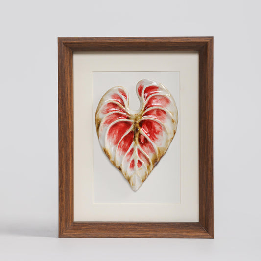 Handmade Framed Ceramic Leaf Decor 14 – H22cm