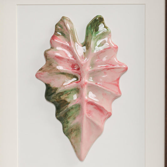 Handmade Framed Ceramic Leaf Decor 15 – H27cm