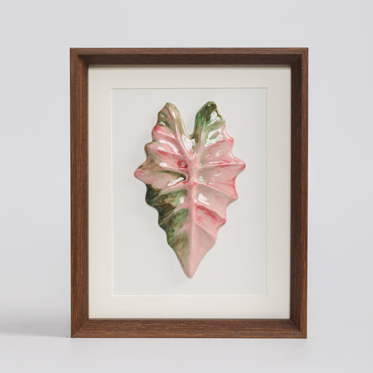Handmade Framed Ceramic Leaf Decor 15 – H27cm