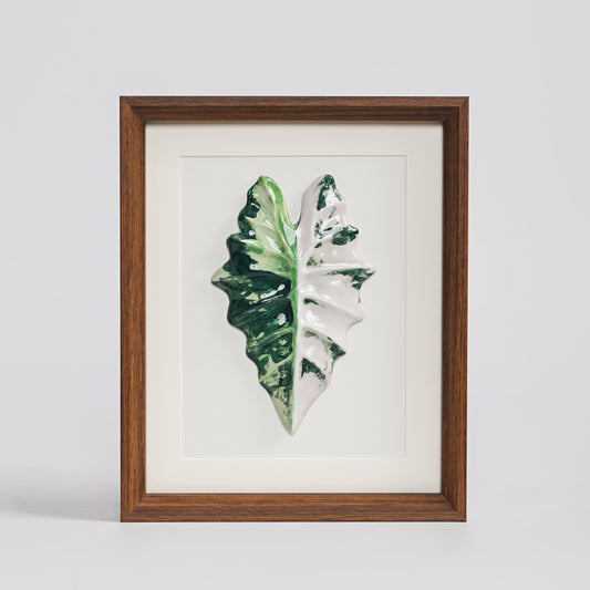 Handmade Framed Ceramic Leaf Decor 16 – H27cm