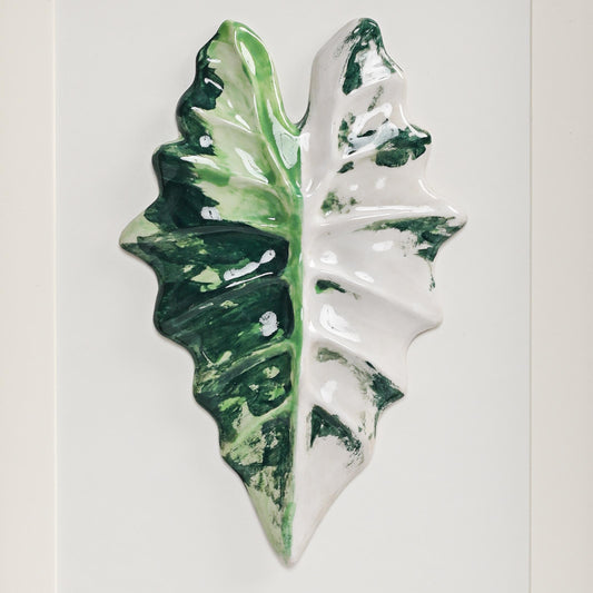 Handmade Framed Ceramic Leaf Decor 16 – H27cm