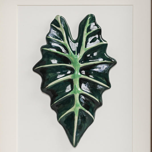 Handmade Framed Ceramic Leaf Decor 17 – H27cm