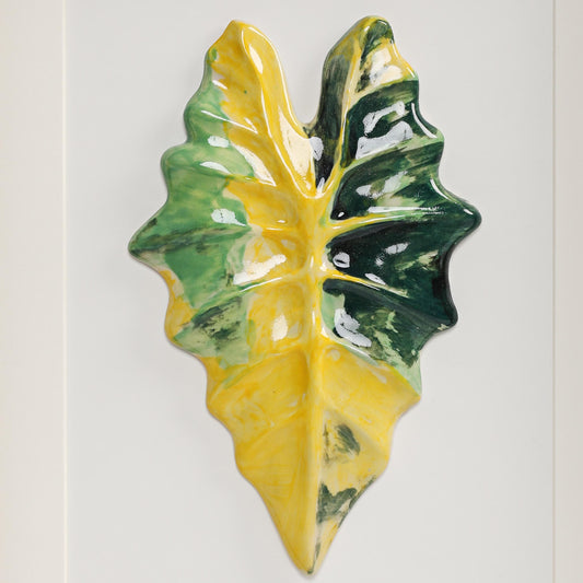 Handmade Framed Ceramic Leaf Decor 18 – H27cm