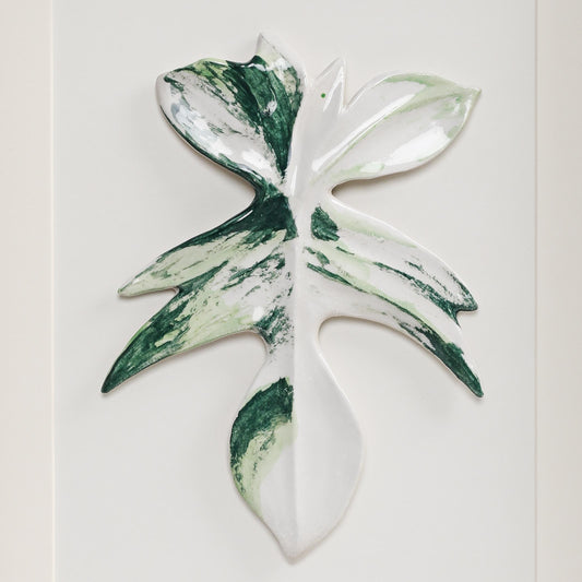 Handmade Framed Ceramic Leaf Decor 20 – H27cm