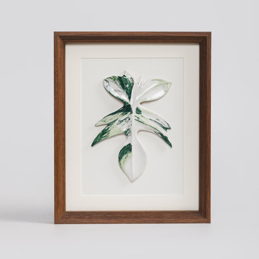 Handmade Framed Ceramic Leaf Decor 20 – H27cm