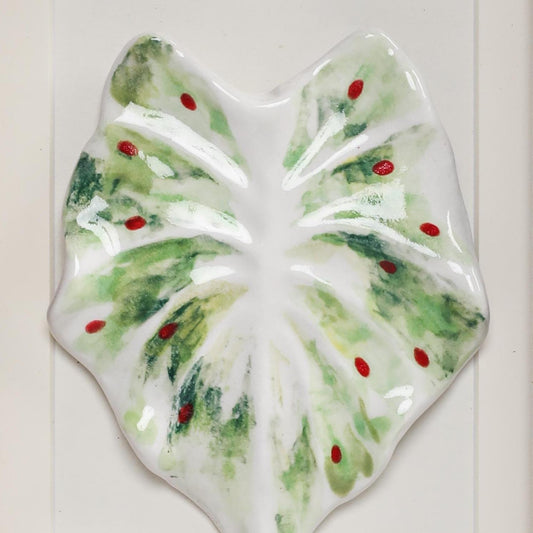 Handmade Framed Ceramic Leaf Decor 04 – H17cm