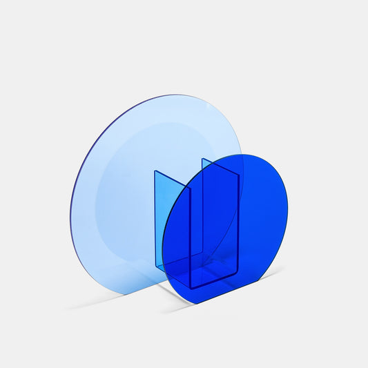 Crafted from premium acrylic, this clear vase collection offers 6 miniature vases with beveled edges. The acrylic mini vase set (4.2" avg) includes weighted bases for stability. Use small vase units individually or cluster for tablescapes.check out this blue vase