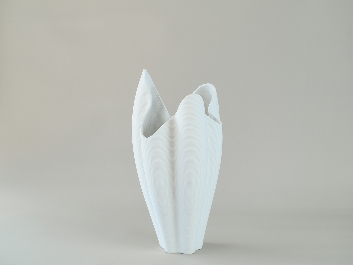 White 3D-Printed Petal Crest Vase